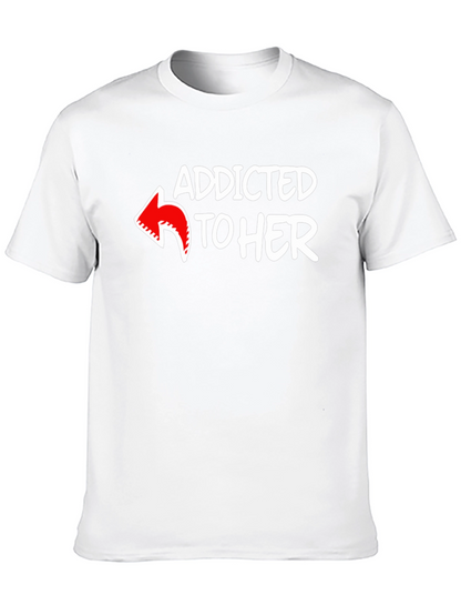 Addicted to Her Graphic Tee - Black Cotton Blend