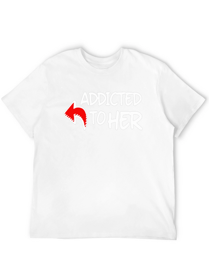Addicted to Her Graphic Tee - Black Cotton Blend