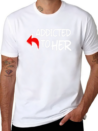 Addicted to Her Graphic Tee - Black Cotton Blend