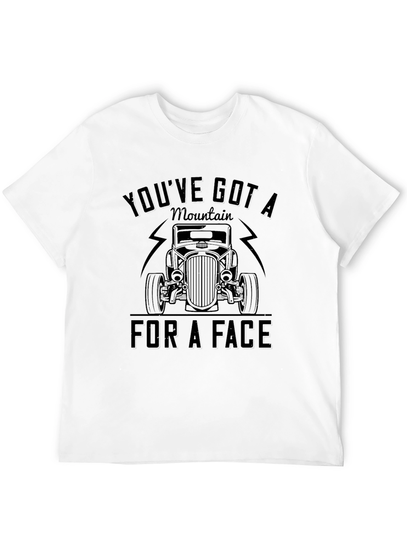 Mountain Face Car Graphic Black T-Shirt