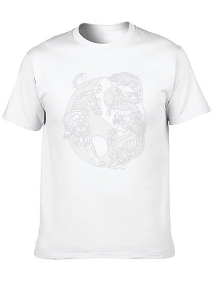 Yin Yang Tiger Dragon Graphic T-Shirt