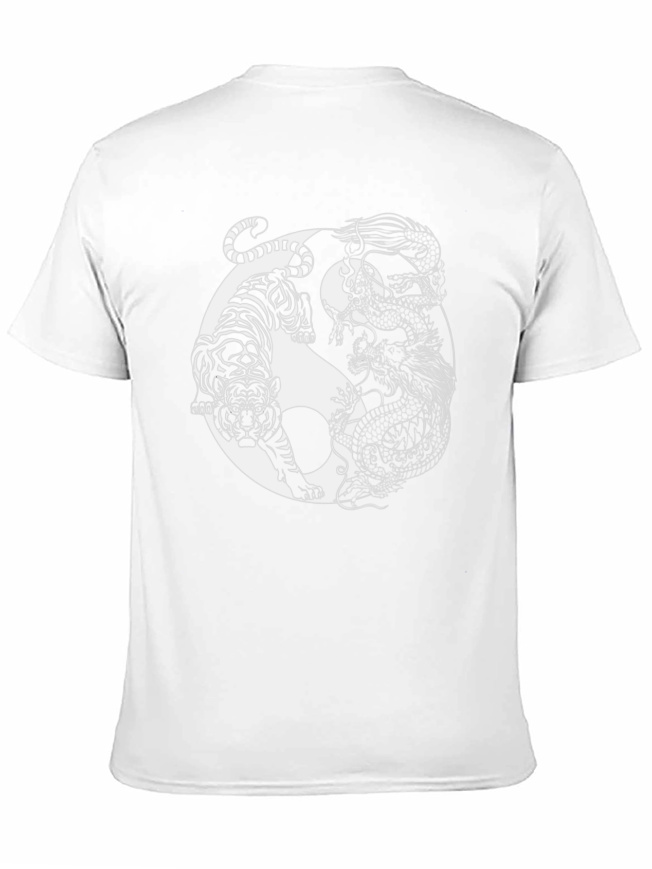 Yin Yang Tiger Dragon Graphic T-Shirt