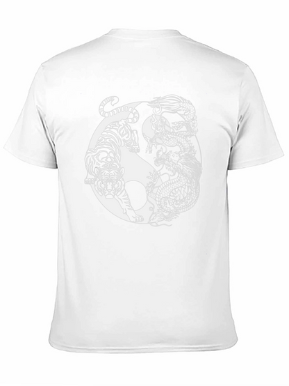 Yin Yang Tiger Dragon Graphic T-Shirt