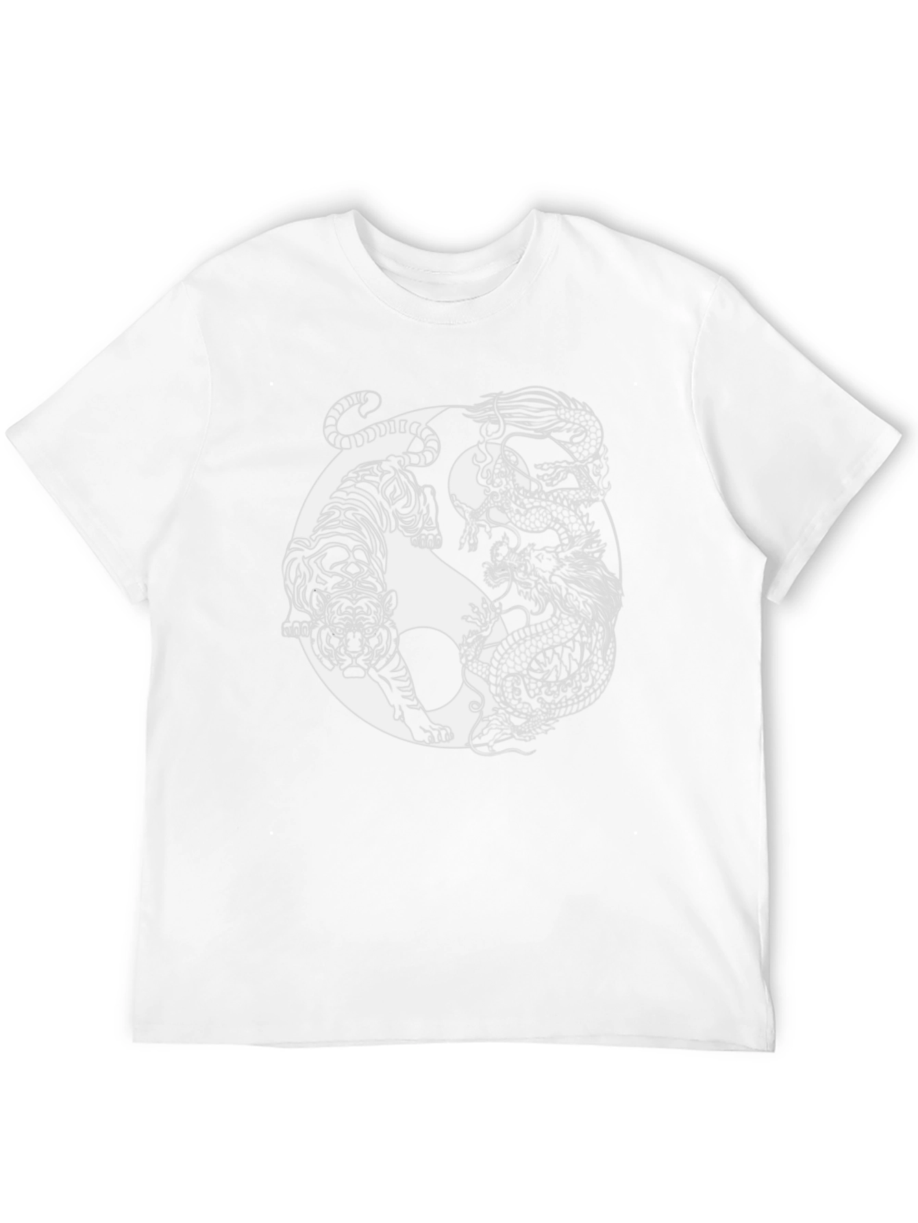 Yin Yang Tiger Dragon Graphic T-Shirt