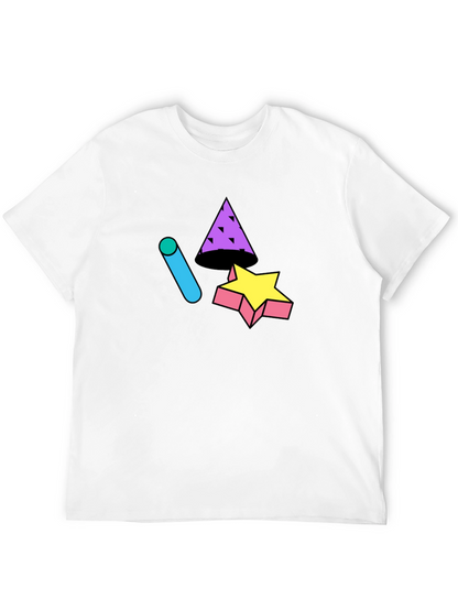 Retro 90s Geometric T-Shirt - Black