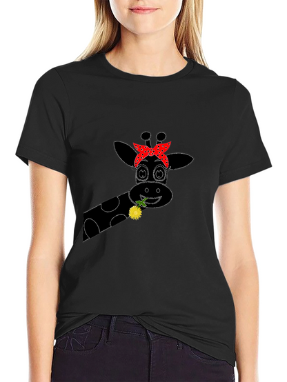 Giraffe Bandana Graphic Tee - Black