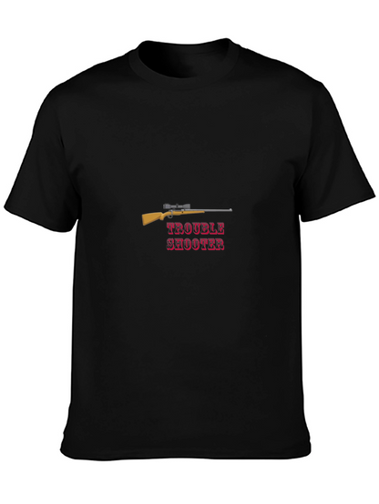 Trouble Shooter Graphic Tee - Rifle Design Black T-Shirt