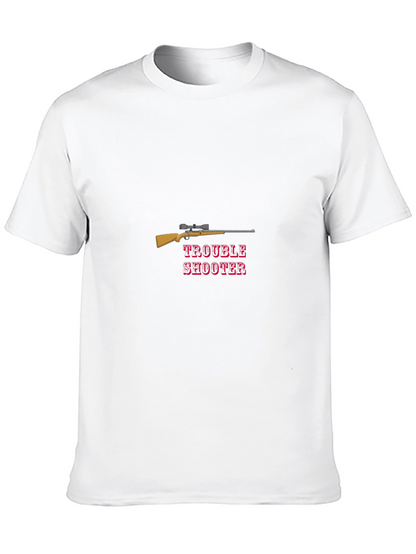 Trouble Shooter Graphic Tee - Rifle Design Black T-Shirt