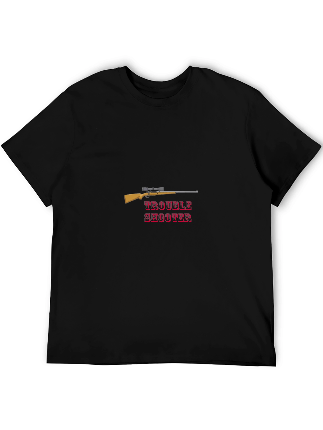 Trouble Shooter Graphic Tee - Rifle Design Black T-Shirt