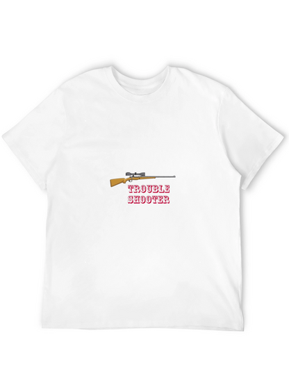 Trouble Shooter Graphic Tee - Rifle Design Black T-Shirt