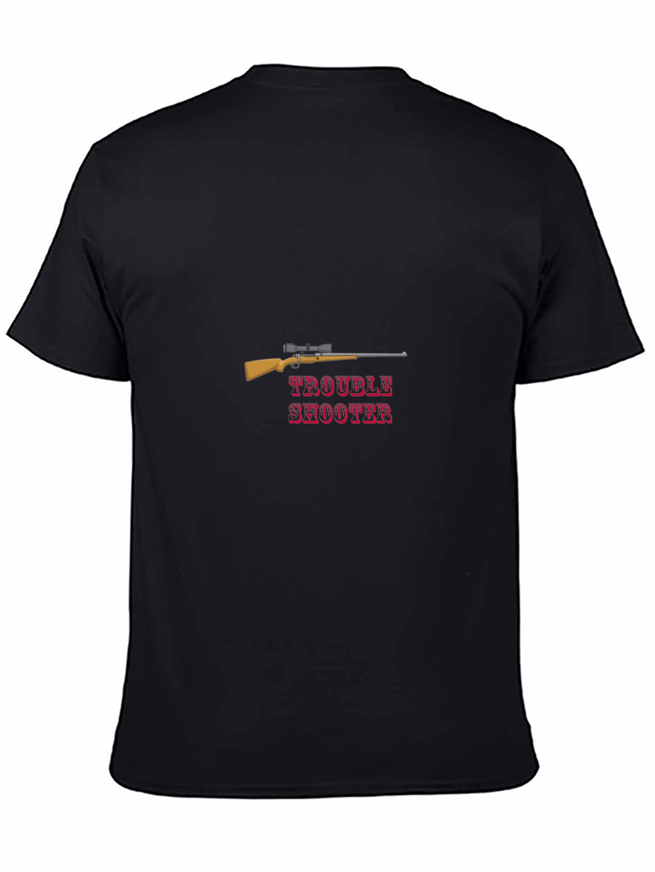 Trouble Shooter Graphic Tee - Rifle Design Black T-Shirt