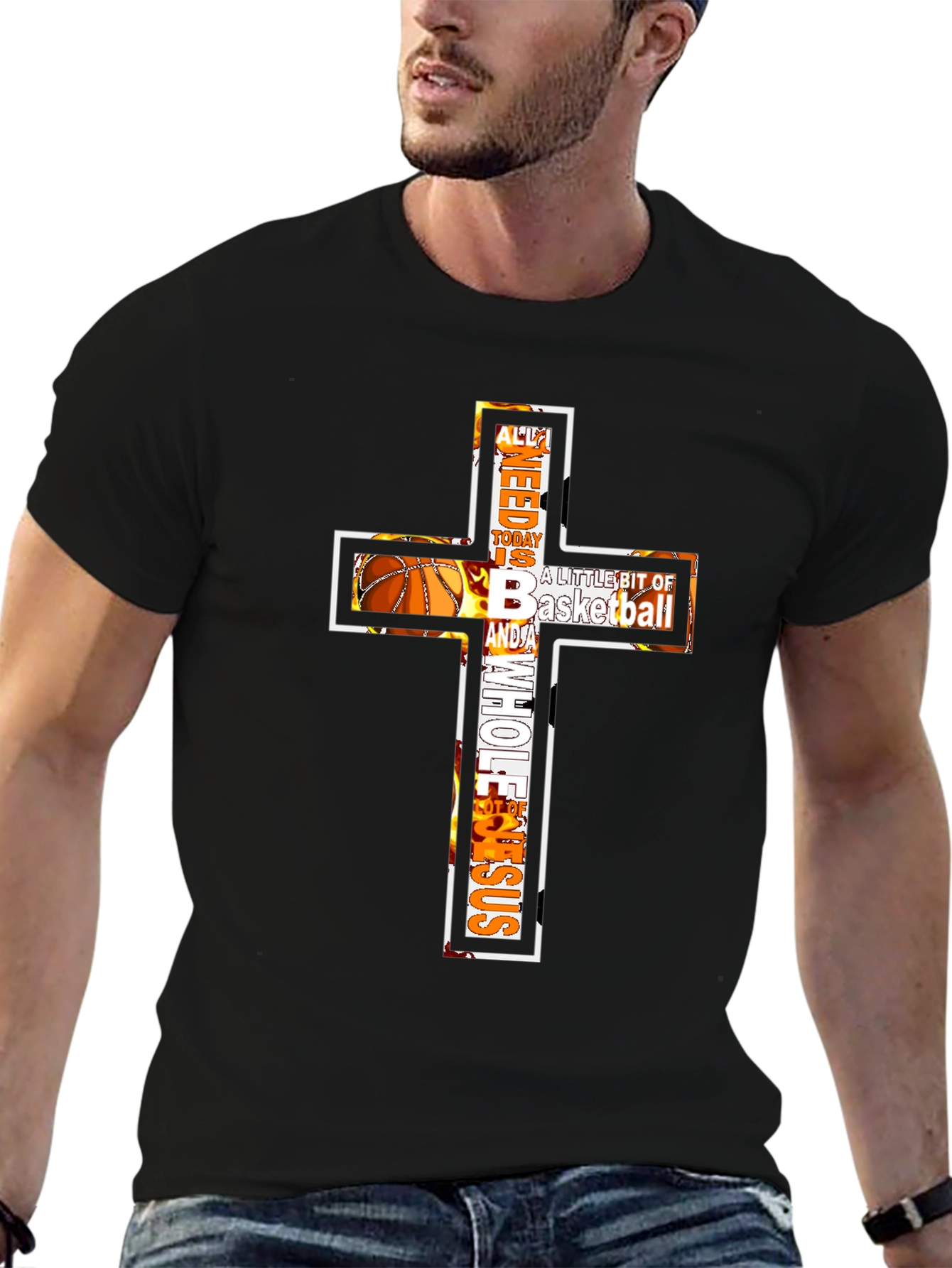 Basketball & Jesus Graphic Tee
