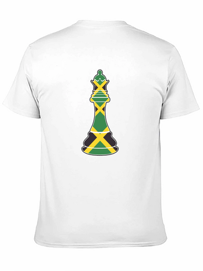 Jamaica Flag Chess Queen Graphic Tee - Black T-Shirt