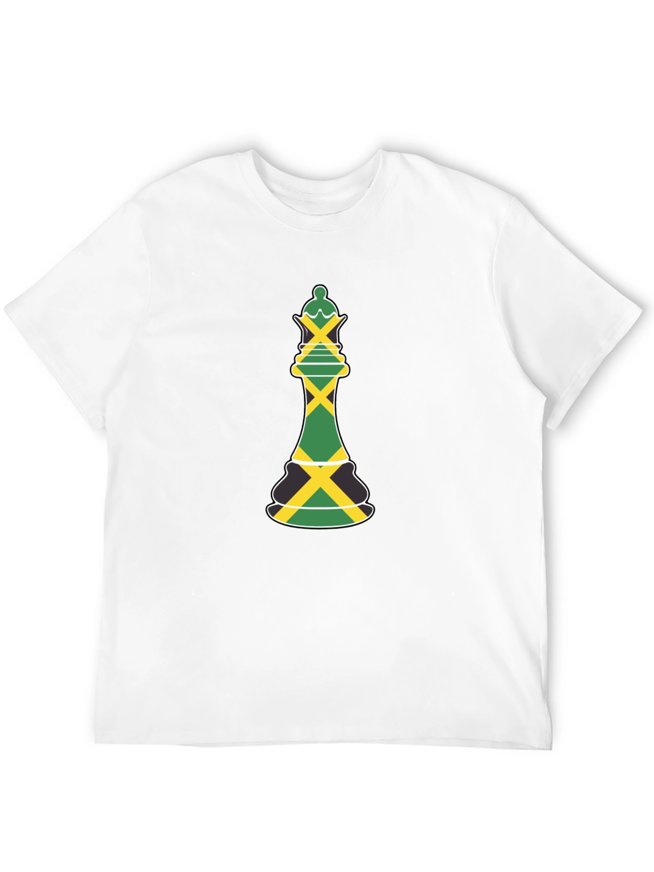 Jamaica Flag Chess Queen Graphic Tee - Black T-Shirt