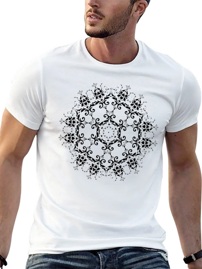 Elegant Black Floral Patterned T-Shirt