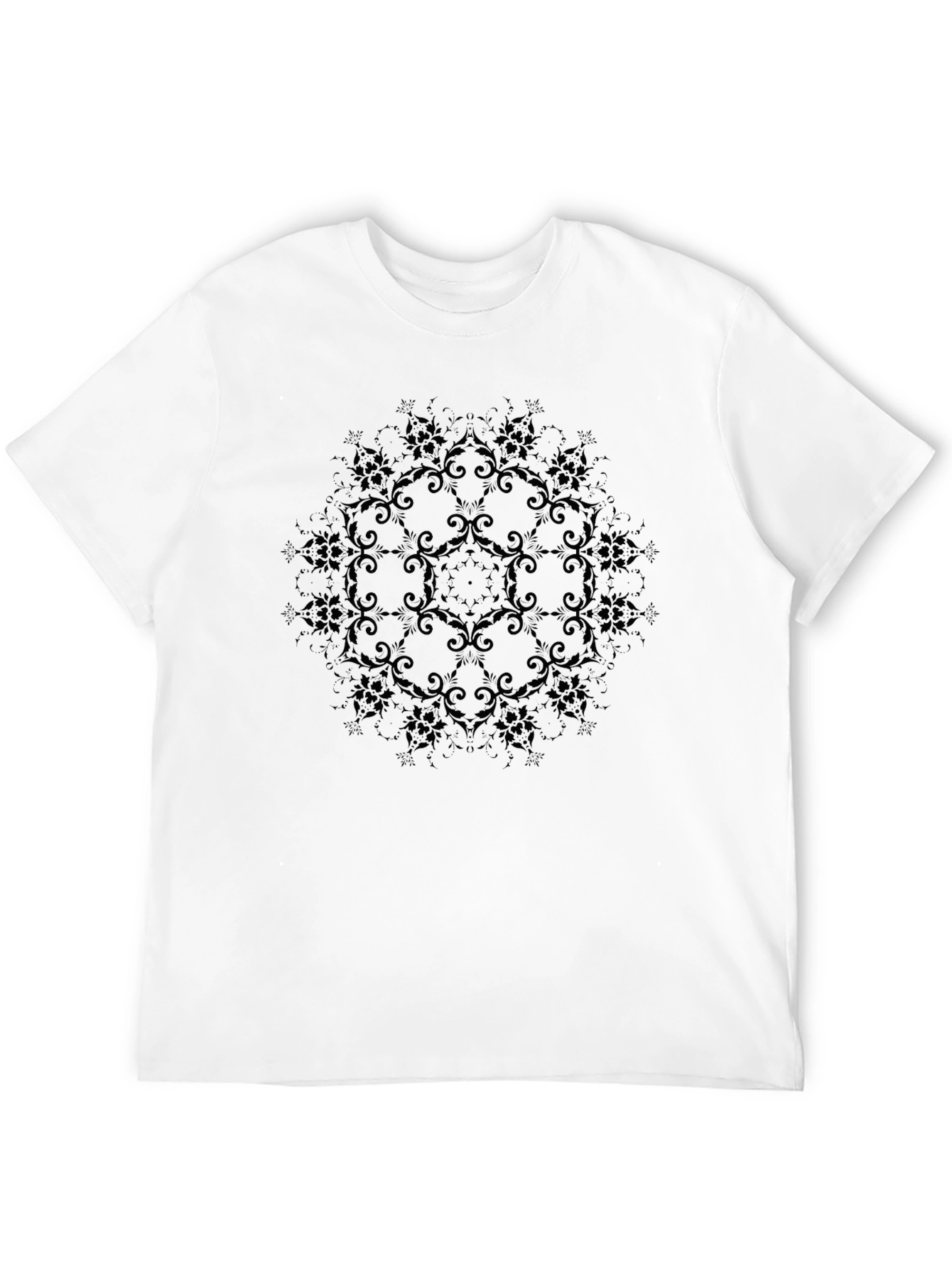 Elegant Black Floral Patterned T-Shirt