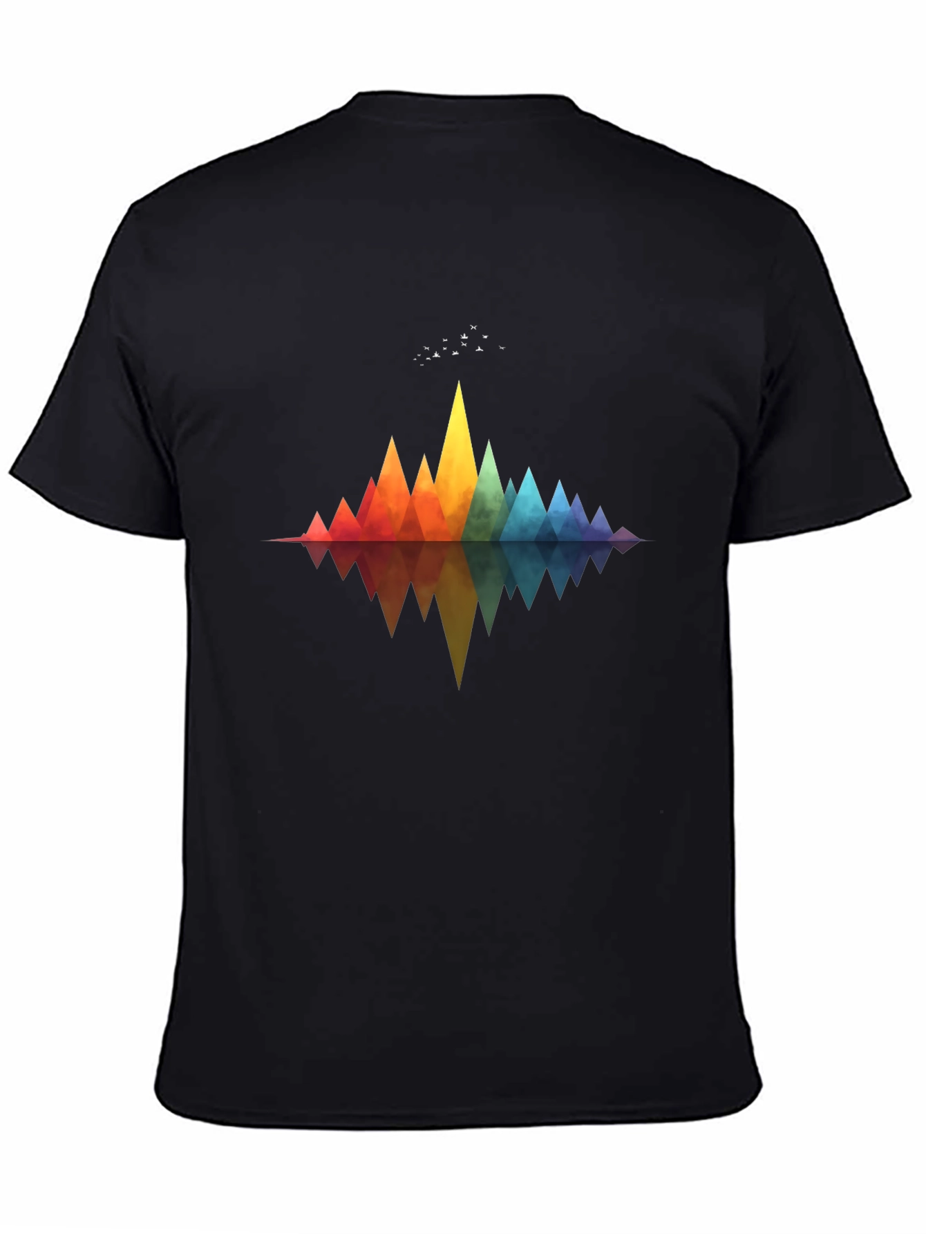 Geometric Rainbow Mountains T-Shirt - Stylish Graphic Tee