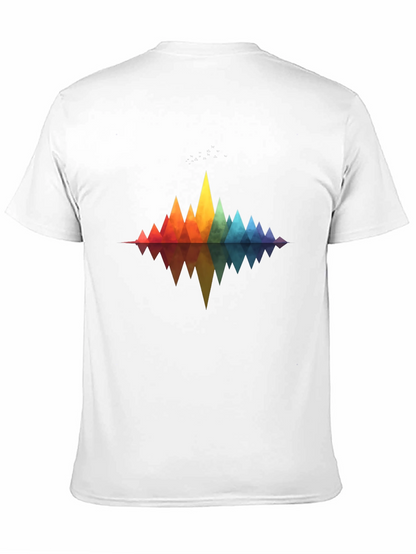 Geometric Rainbow Mountains T-Shirt - Stylish Graphic Tee