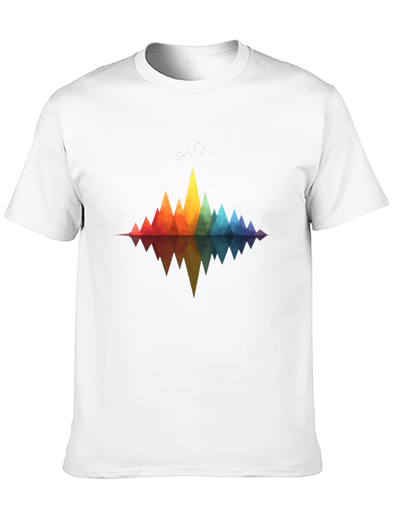 Geometric Rainbow Mountains T-Shirt - Stylish Graphic Tee