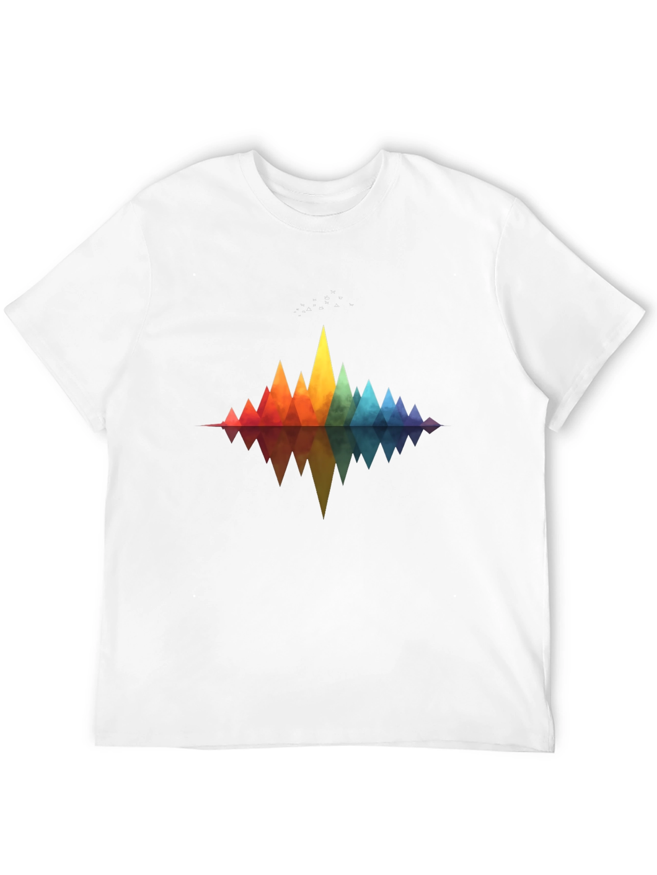 Geometric Rainbow Mountains T-Shirt - Stylish Graphic Tee