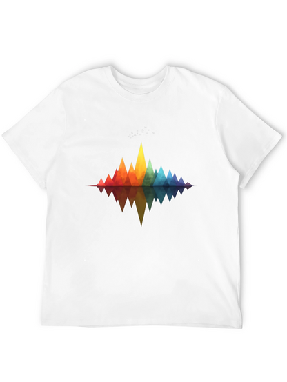 Geometric Rainbow Mountains T-Shirt - Stylish Graphic Tee