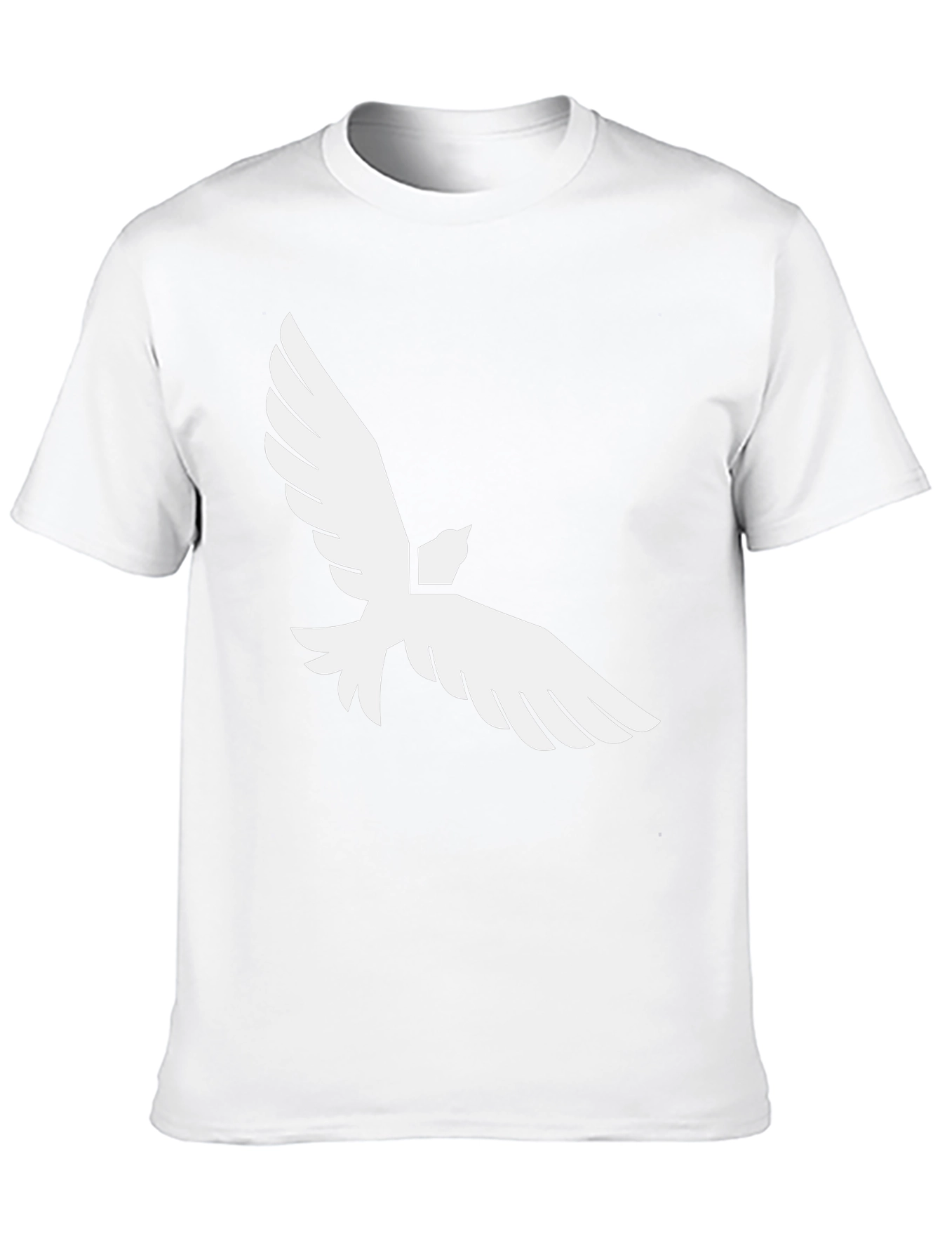 Black T-Shirt with White Bird Graphic