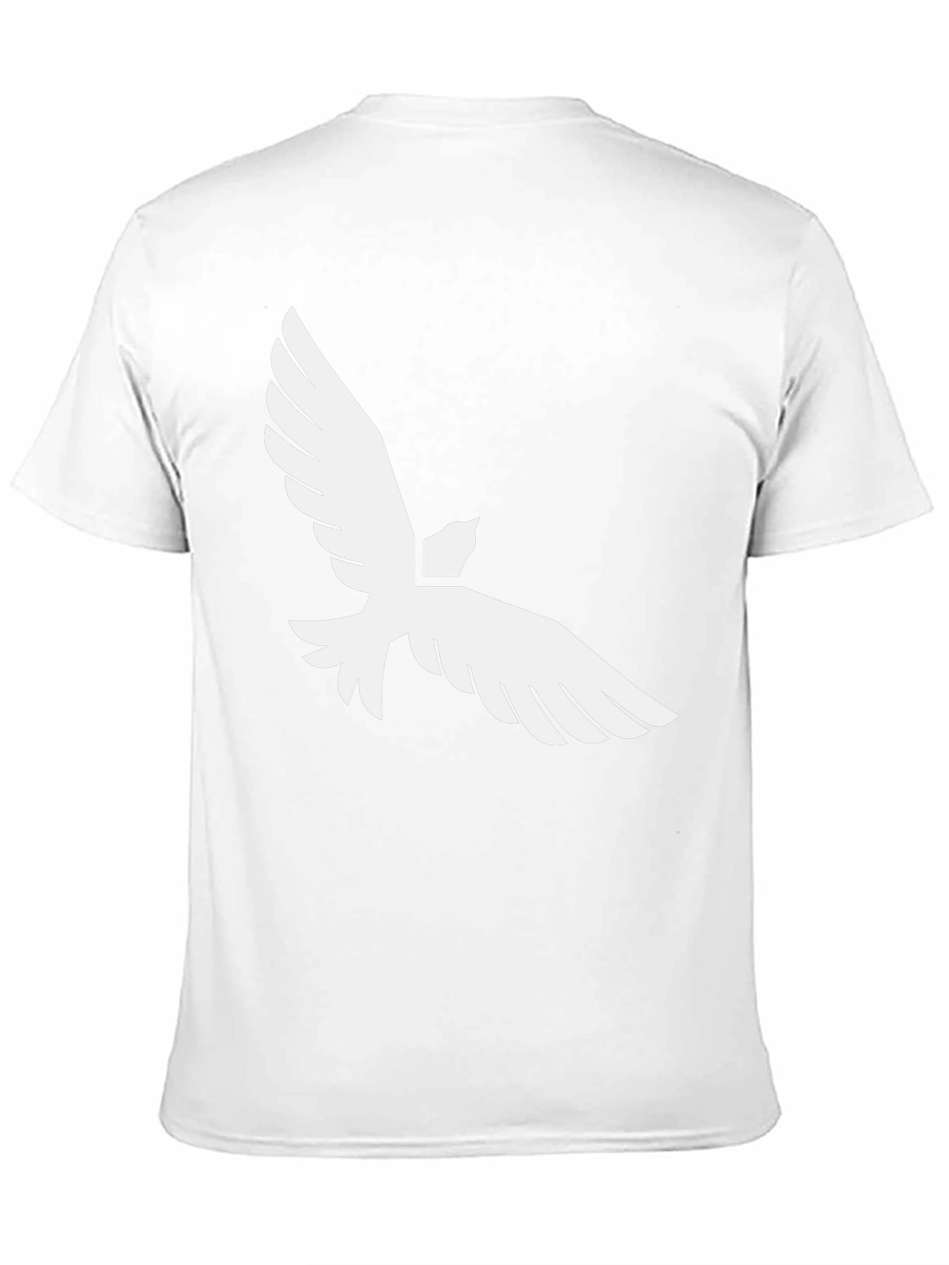 Black T-Shirt with White Bird Graphic