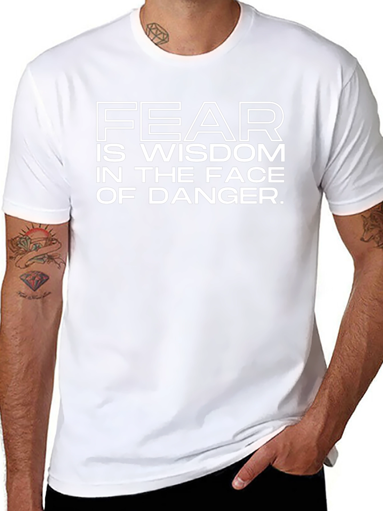 Fear is Wisdom Graphic Tee - Mens Black T-Shirt