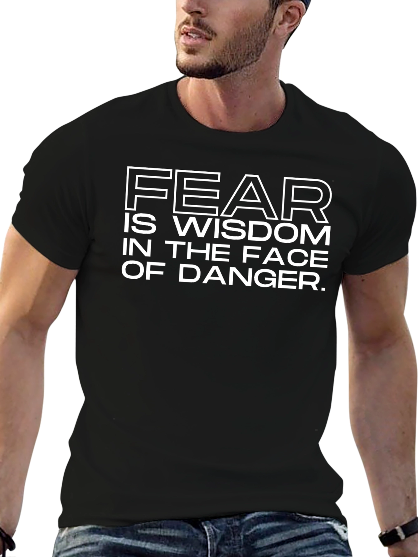 Fear is Wisdom Graphic Tee - Mens Black T-Shirt