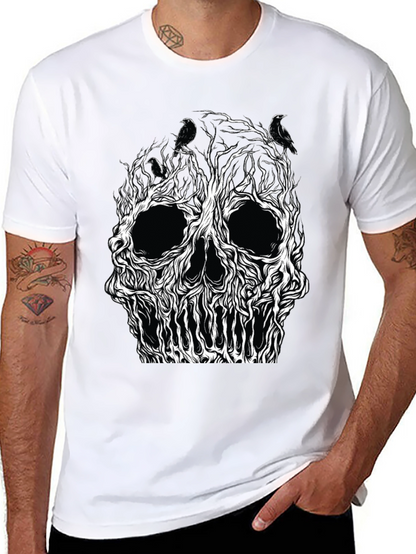 Skull Tree Raven Graphic Tee - Black