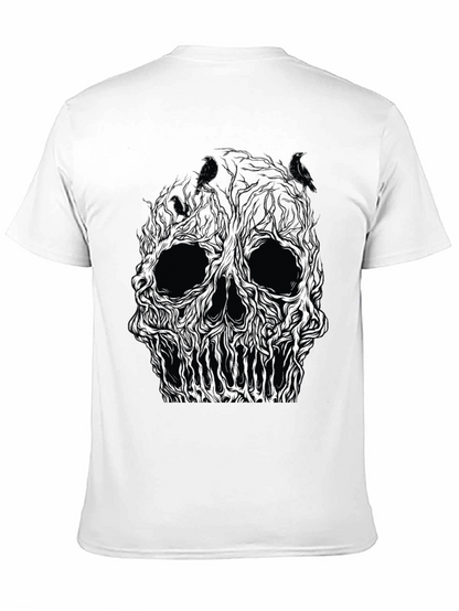 Skull Tree Raven Graphic Tee - Black