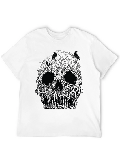 Skull Tree Raven Graphic Tee - Black