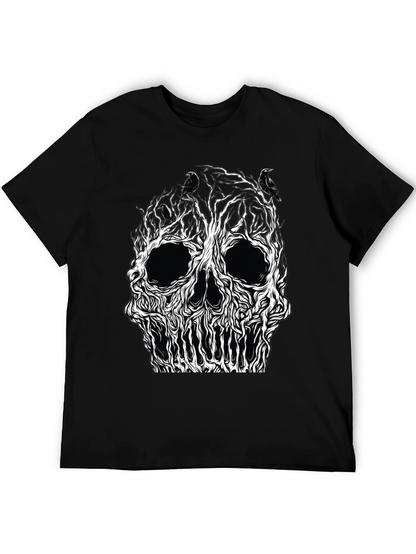 Skull Tree Raven Graphic Tee - Black