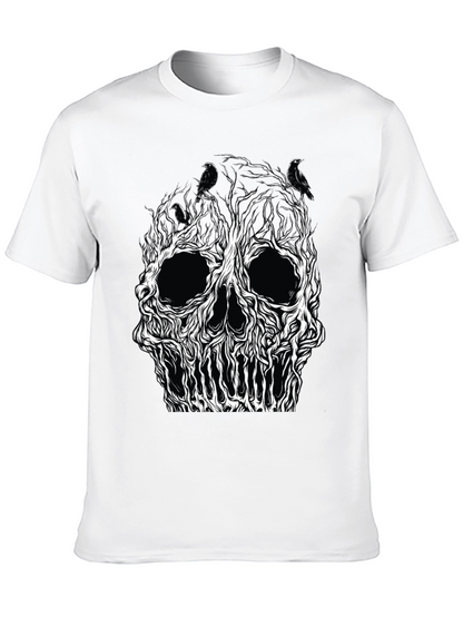 Skull Tree Raven Graphic Tee - Black