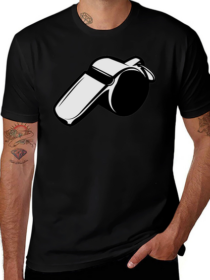 Whistle Graphic Tee - Black Cotton T-Shirt