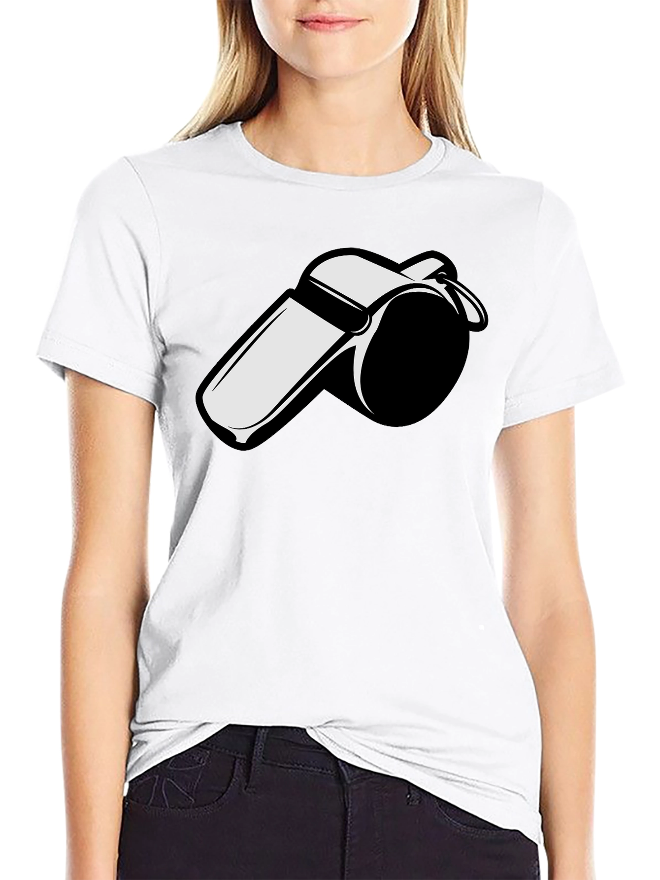 Whistle Graphic Tee - Black Cotton T-Shirt