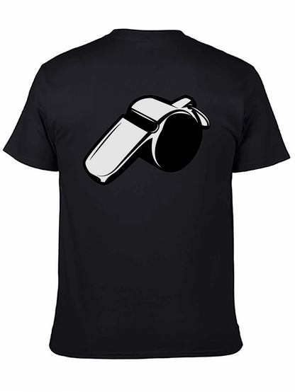 Whistle Graphic Tee - Black Cotton T-Shirt
