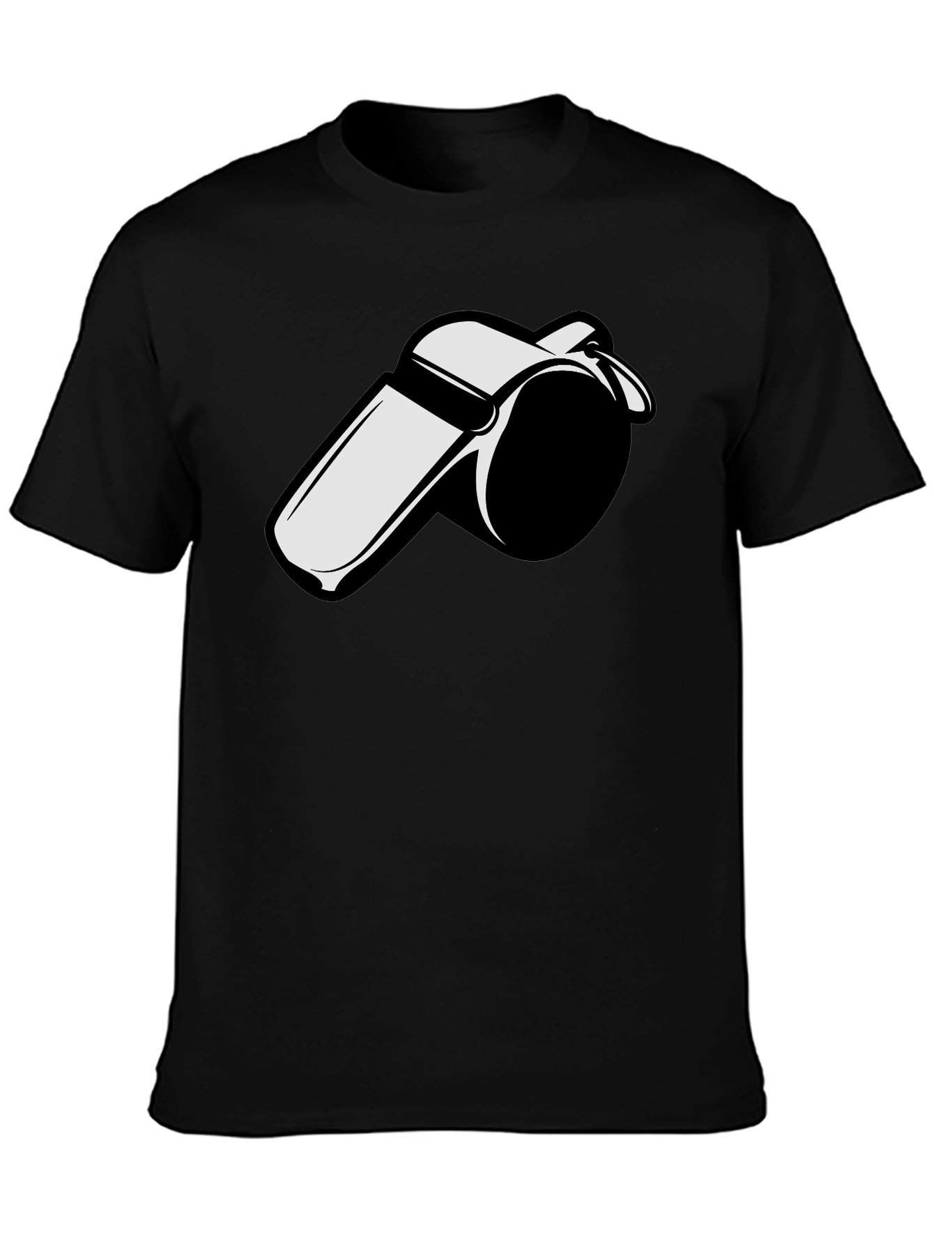 Whistle Graphic Tee - Black Cotton T-Shirt