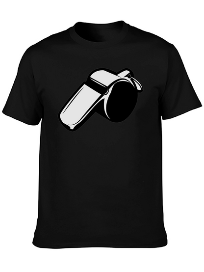 Whistle Graphic Tee - Black Cotton T-Shirt