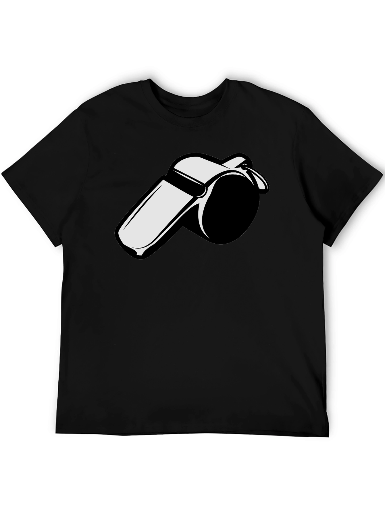 Whistle Graphic Tee - Black Cotton T-Shirt