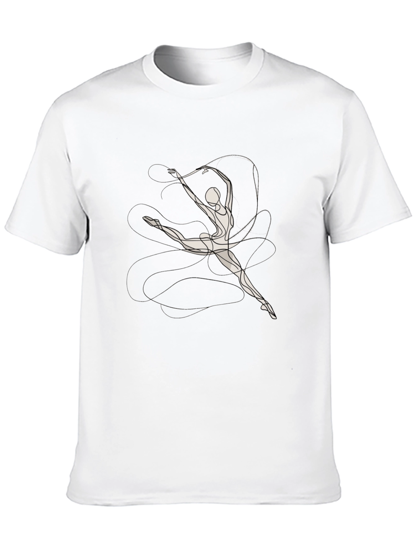 Black T-Shirt with Abstract Gymnast Design