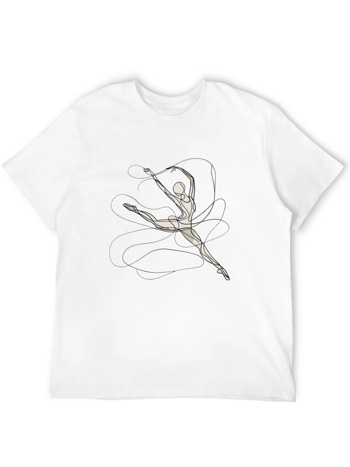 Black T-Shirt with Abstract Gymnast Design
