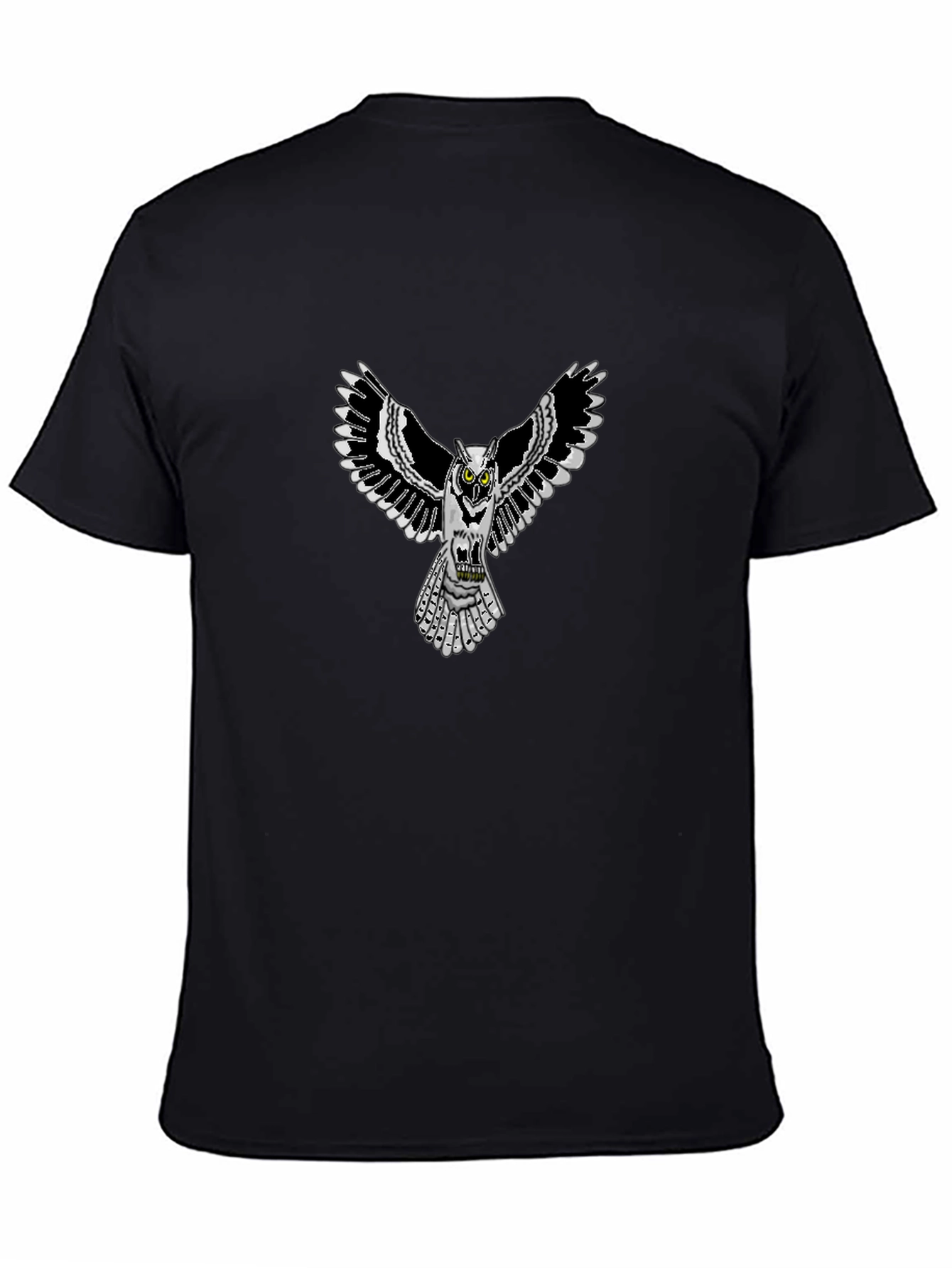 Owl Graphic Print Crew Neck Mens T-Shirt