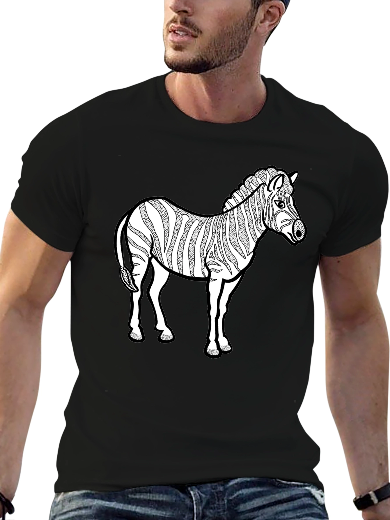 Zebra Graphic Black T-Shirt