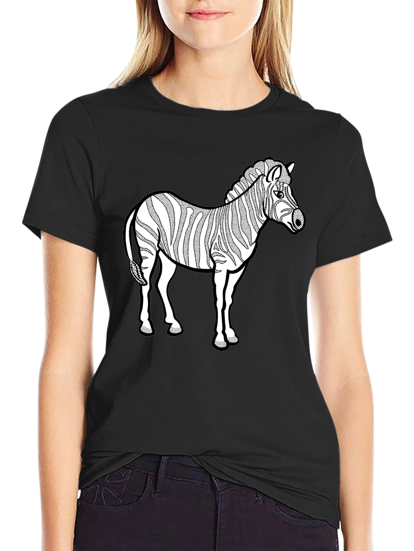 Zebra Graphic Black T-Shirt
