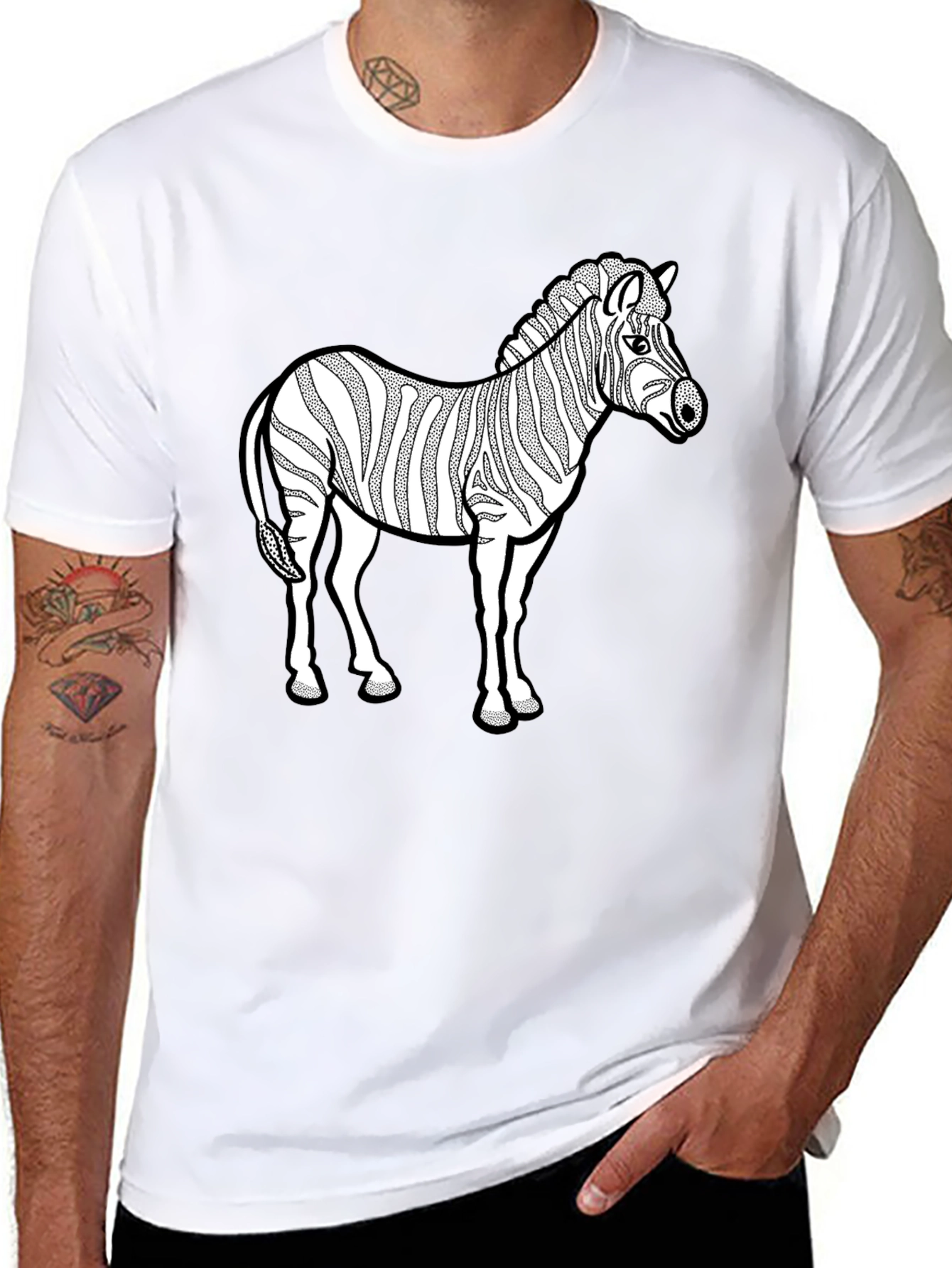 Zebra Graphic Black T-Shirt