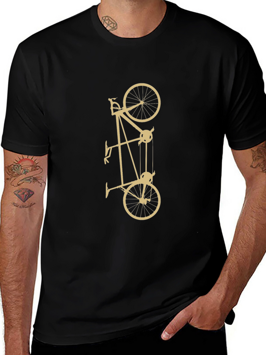 Unique Black T-Shirt with Bicycle Pulley Design