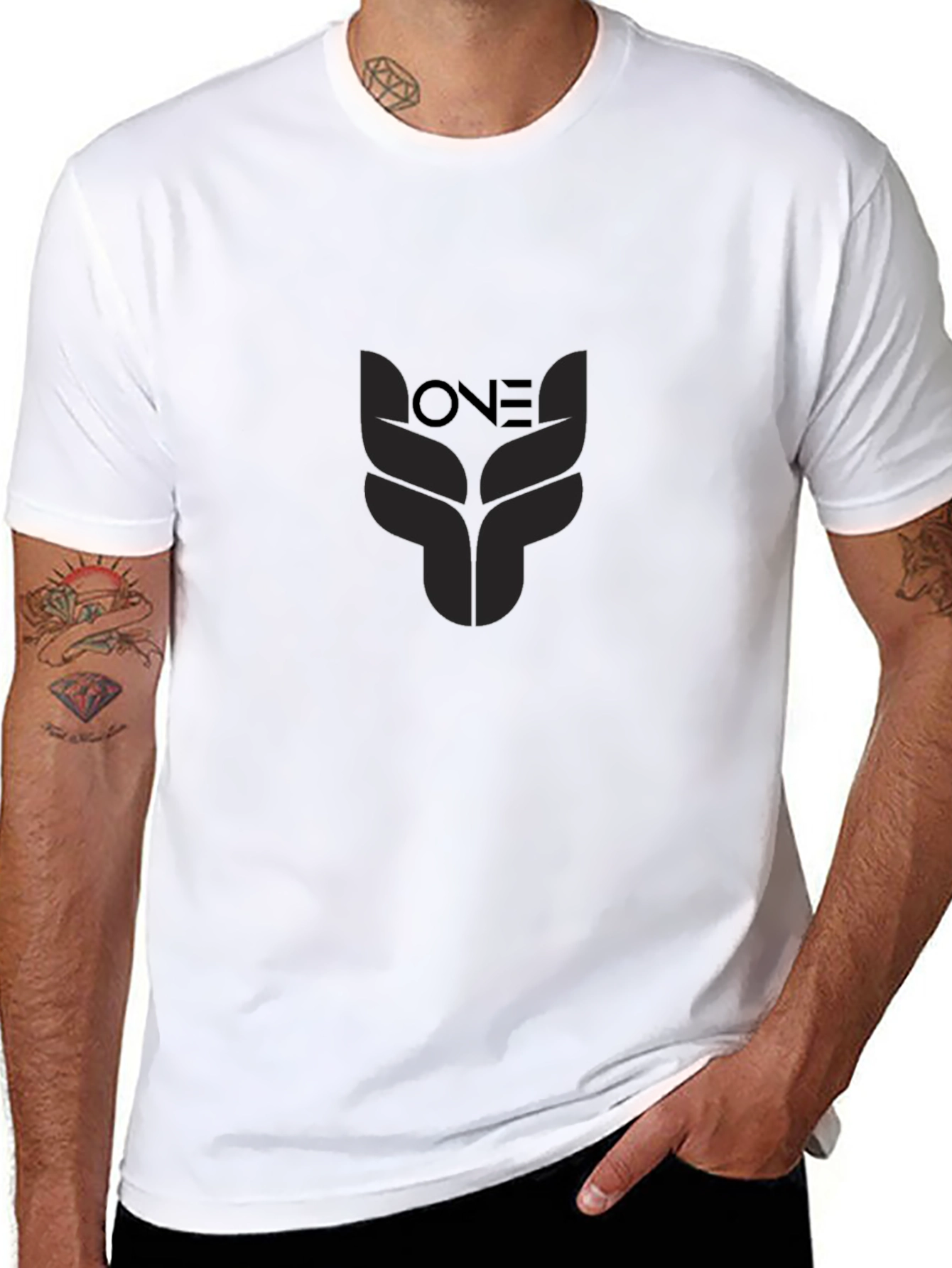 Black ONE Graphic Print T-Shirt