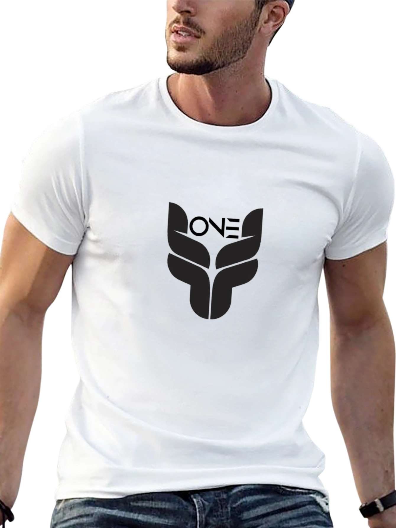 Black ONE Graphic Print T-Shirt