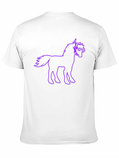 Cool Horse Graphic Tee - Black Cotton T-Shirt